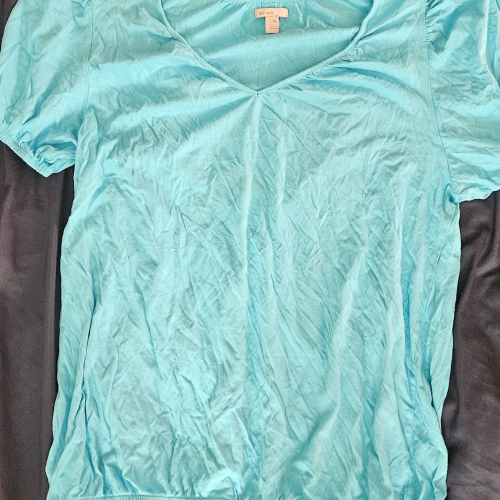 Old Navy Women's Aqua V-Neck Top